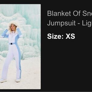 Fashion Nova Light Blue and White Jumpsuit